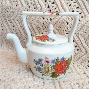Arthur Wood Teapot 5942 Fine Staffordshire Ironstone Floral England Vintage